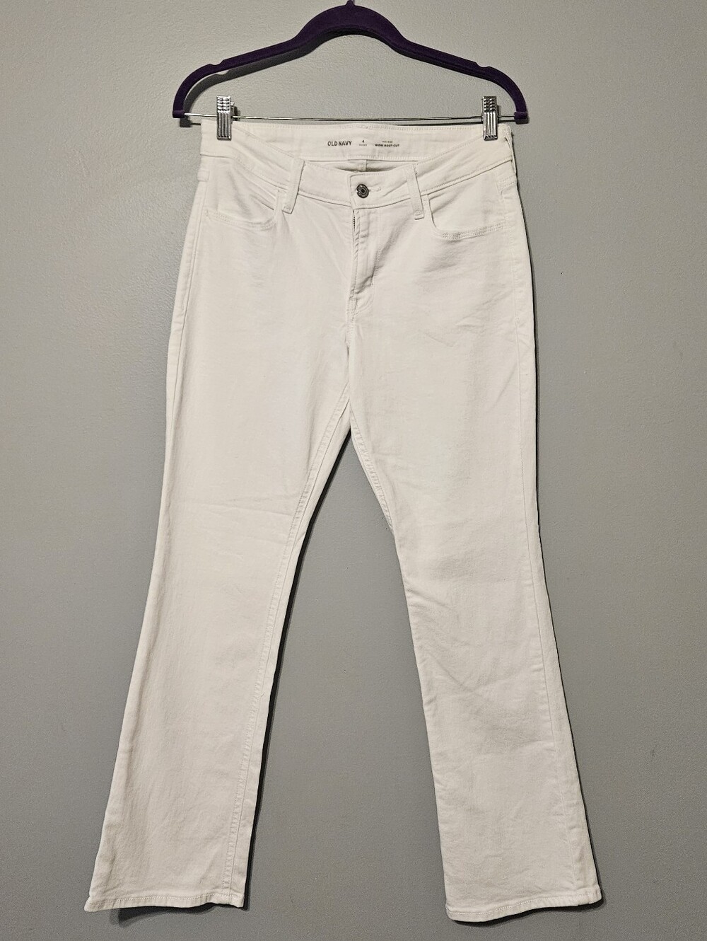 Old Navy White Mid Rise Wow Boot Cut
